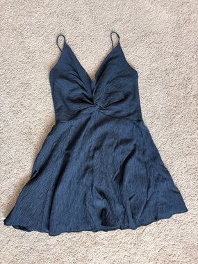 Abercrombie & Fitch Navy Twist-Front Mini Cami Dress